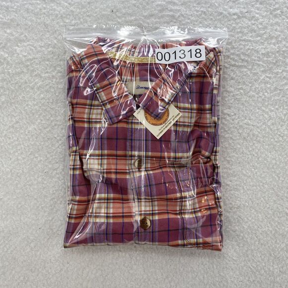 Tommy Bahama Shirt Men Large Pinks Pastel Plaid Loop Collar Silk Preppy Outdoors - Picture 16 of 16